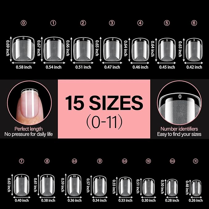 AILLSA Extra Short Square Nail Tips - 450pcs Thickened Pre-filed False Nail Tips Half Matte Nails Tips, Fake Nails for Gift