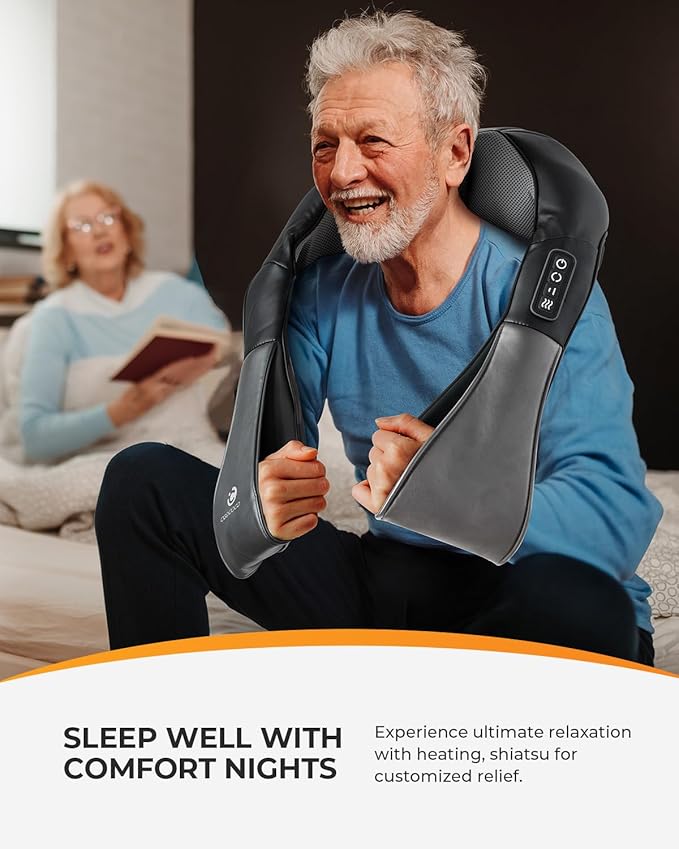 CooCoCo Shiatsu Back and Neck Massager, Best Christmas Gifts 2025, Heating to Relieve Deep Tissue Pain, 4D Kneading Massage to Relieve Legs, Foot Muscles, Christmas Gift for Mom Dad Men Women