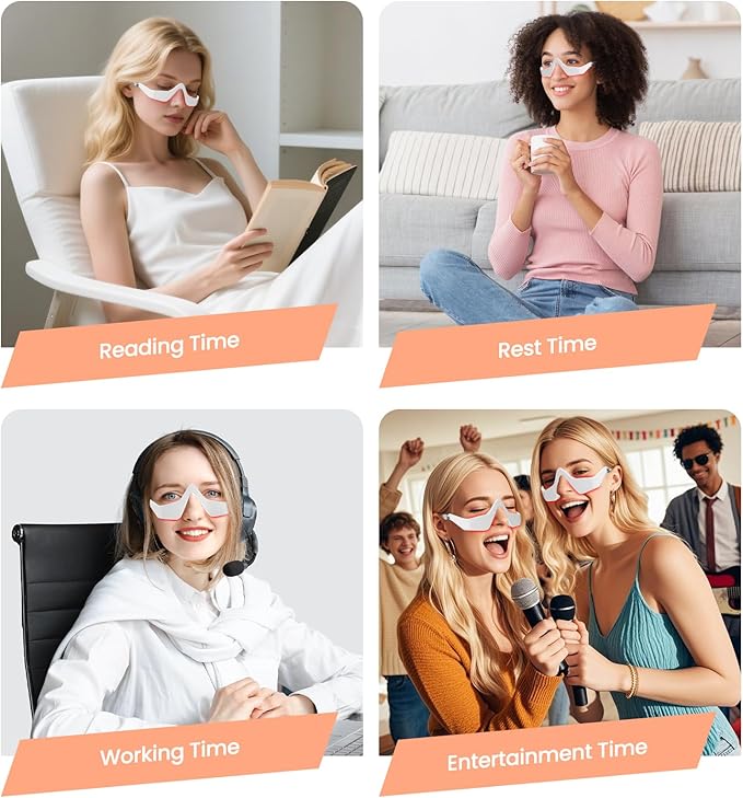 Red Light Therapy for Eyes,New 3D Contour Eye Massager,Under Eye Red Light Therapy Glasses Used for Dark Circles & Eye Bags,Reduce Puffiness and Wrinkles