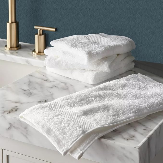 Delara 100% Organic Cotton Towels 650 GSM Plush Feather Touch Quick Dry Wash Cloth, Pack of 12 GOTS Certified, Oeko-Tex Green Certified, Organic Cotton Wash Cloth, 13"X13"