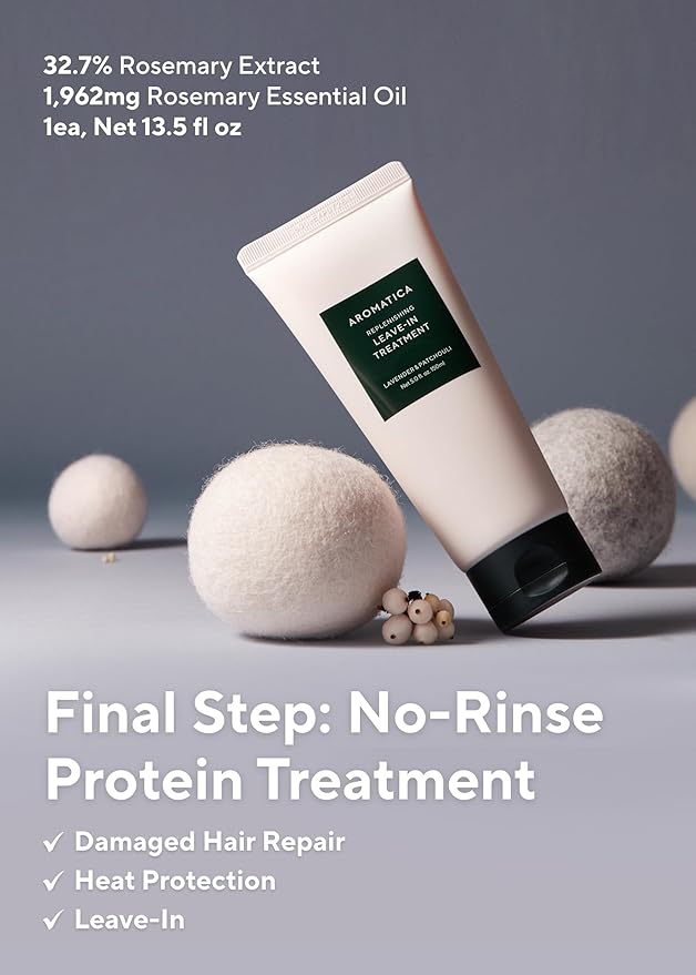 AROMATICA Rosemary Hair Care Gift Set - Shampoo for Hair Growth & Heat Protection, Leave-in Treatment & Scalp Treatment - Hair Care Kit for Women, Sulfate/Paraben Free For Men And Women