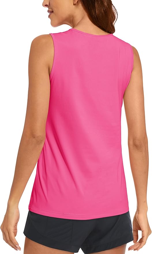 MAGCOMSEN Women's Sleeveless Workout Shirts UPF 80+ Dry Fit Running Wicking Tank Tops Athletic Gym Summer