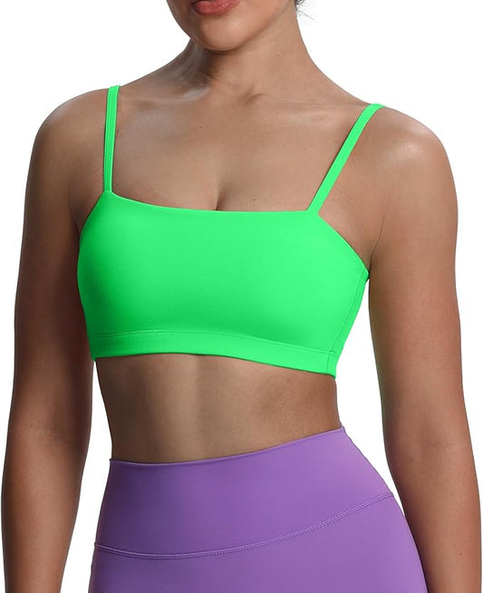 Aoxjox Women's Workout Bandeau Bras Training Fitness Running Yoga Crop Tank