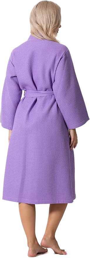 Waffle Knit Lightweight Kimono Spa & Bath Robes for Women - Quick Dry - Soft