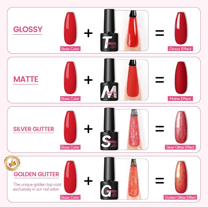 COSCELIA 66pcs Gel Nail Polish Kit with U V light and Drill 35 Colors Fall Winter Gel Polish Set 5pcs Top Base Coat Nail Art Starter French Gel Manicure Kit Christmas Gifts for Women Teens Girls