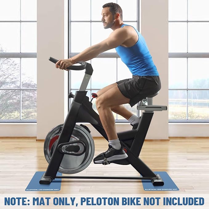Under Desk Elliptical Mat - Non-Slip Exercise Equipment for Peloton Bike, Small Exercise Mat for Desk Workout Equipment