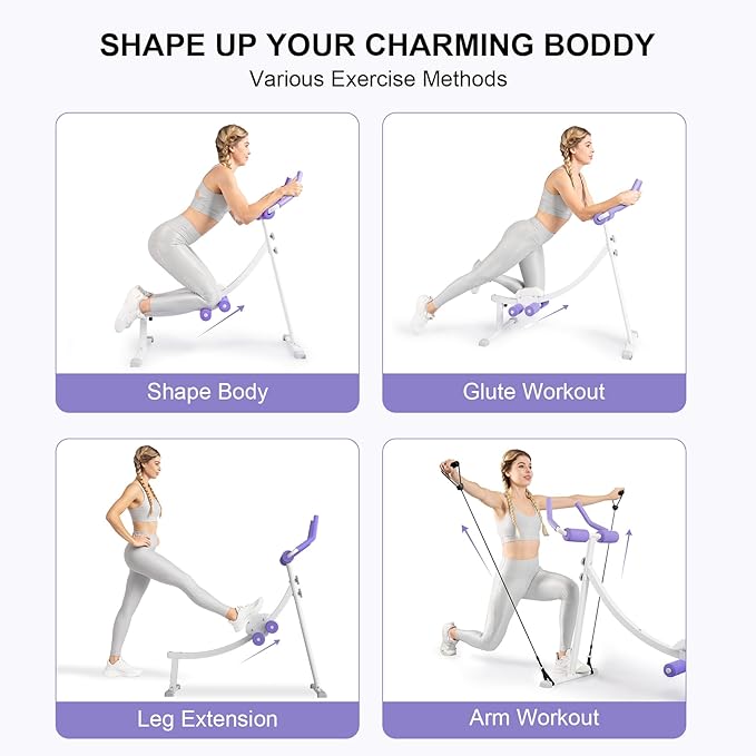 Home Gym Systems Ab Machine, Ab Workout Equipment, Adjustable Ab Trainer Machine for Abs Workout at Home Gym, Foldable, Knee Protection, Abdominal Trainer for Stomach