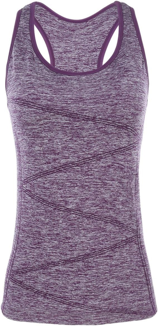 Disbest Yoga Tank Top, Women's Performance Stretchy Quick Dry Sports Workout Running Top Vest with Removable Pads