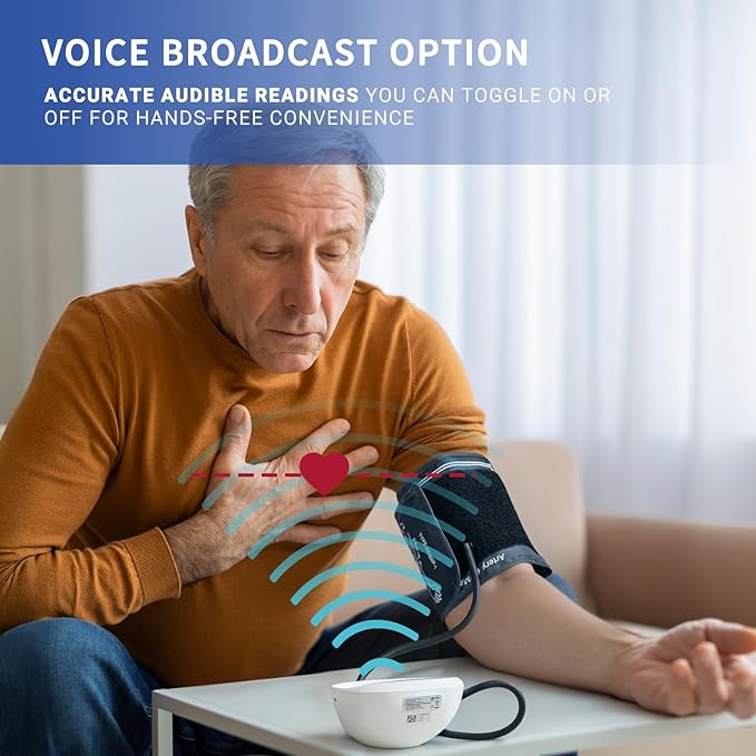 Blood Pressure Monitor for Home Use, Upper Arm Digital Accurate and Portable Blood Pressure Monitor with Large Cuff, Heart Rate Monitor, Clear LED Display, Memory Function for 2 Users