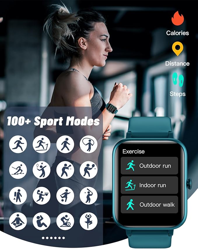 GRV Smart Watch for iOS and Android Phones (Answer/Make Calls), Watches for Men Women IP68 Waterproof Smartwatch Fitness Tracker Watch with Heart Rate/Sleep Monitor Steps Calories Counter (Gem Green)