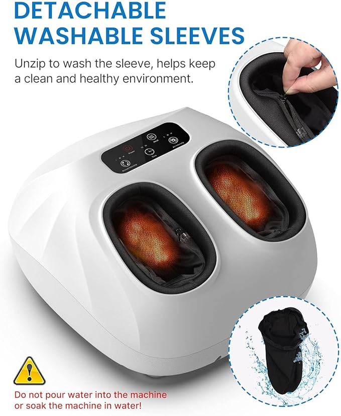 RENPHO Foot Massager Machine with Heat [2025 Upgraded], Shiatsu Foot Massager for Plantar Fasciitis, Birthday Gifts for Women, Wireless Control, Up to Size 14, WH