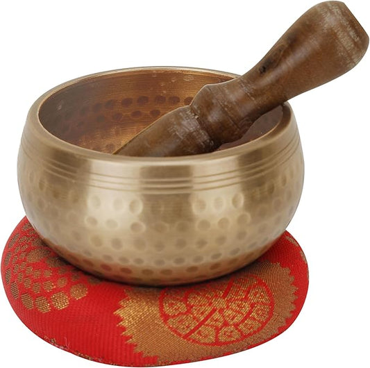 Tibetan Singing Bowls Set - Meditation Sound Bowl Stress Relief Tool and Spiritual Decor for Yoga Mindfulness, Healing & Chakra balancing Relaxation by Himalayan (3.2″ Original)