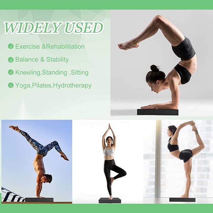 Hungdao 2 Pcs Balance Pad Thick Foam Yoga Core Training Exercise Pad for Adults Physical Therapy Fitness Stability Workout Knee Ankle Strength Training Home Work Floor