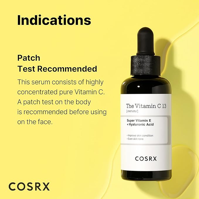 COSRX Pure Vitamin C 13% Serum with Vitamin E & Hyaluronic Acid, Hydrating Facial Serum for Fine Lines, Uneven Skin Tone & Dull Skin, 0.67fl.oz/20ml, Korean Skin Care