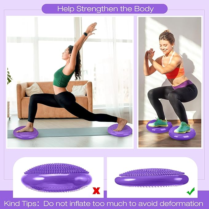 Amylove 6 Pcs Wiggle Seat Inflated Wobble Cushion for Sensory Kid 13 Inch Balance Disc Kids Flexible Seating Exercise Sensory Pad Chair Cushion for Classroom Office School