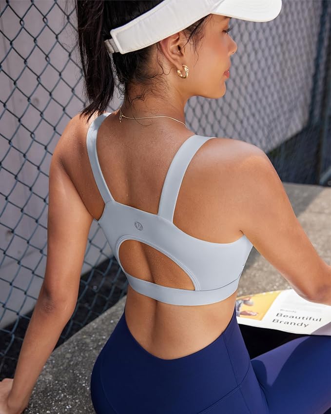 RUNNING GIRL High Impact Sports Bras for Women,Racerback Running Bra Workout Crop Tank Tops Longline Sports Bra Push up