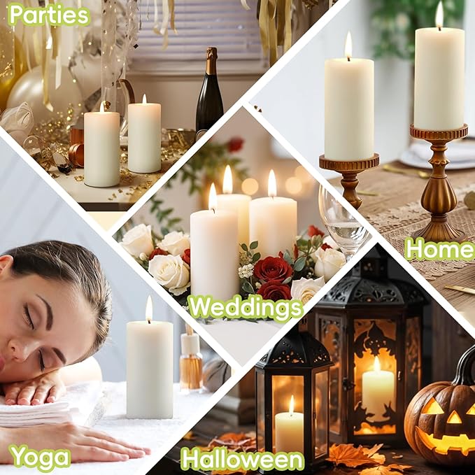 8 Pack Natural Beeswax Pillar Candles,100% Pure Beeswax Candles-344 Hours Long Burning,Off-White Unscented Bees Wax Candles for Home,Prayer,Dripless Smokeless Organic Pillar Candles Bulk-2x4in