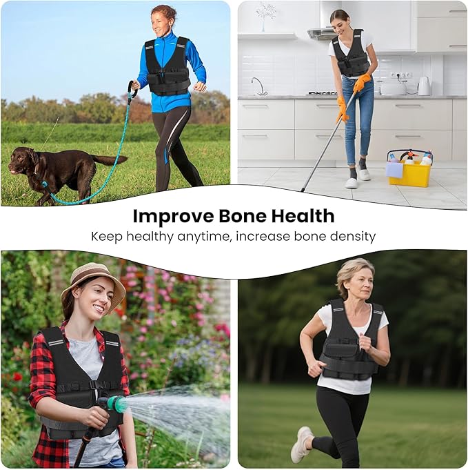 Adjustable Weighted Vest for Woman Men With Shoulder Pads 2-10 lbs/2-18 lbs, Weighted Vest For Walking, Running, Cross Training, Muscle Building,Improve Bone Health- Comfortable, Washable