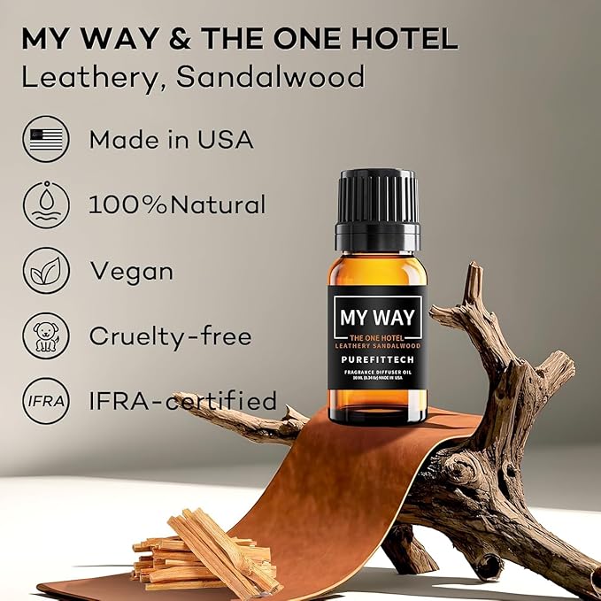 Hotel Diffuser Oil My Way Inspired by The One Hotel Scent, Hotel Essential Oils for Home, Office, Spa,2Pack,10mL*2, 0.34 fl oz Hotel Collection Diffuser Oil for Diffusers & Humidifiers，Made in USA