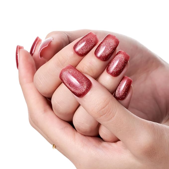 GLAMERMAID Blue Waves French Tip Press on Nails Medium Square, Ocean Dull Polish Gel Stick on Fake Nals Short Square, Matte Nude Glue 0n Nails Kit for Women, Reusable Acrylic False Nails Manicure Set