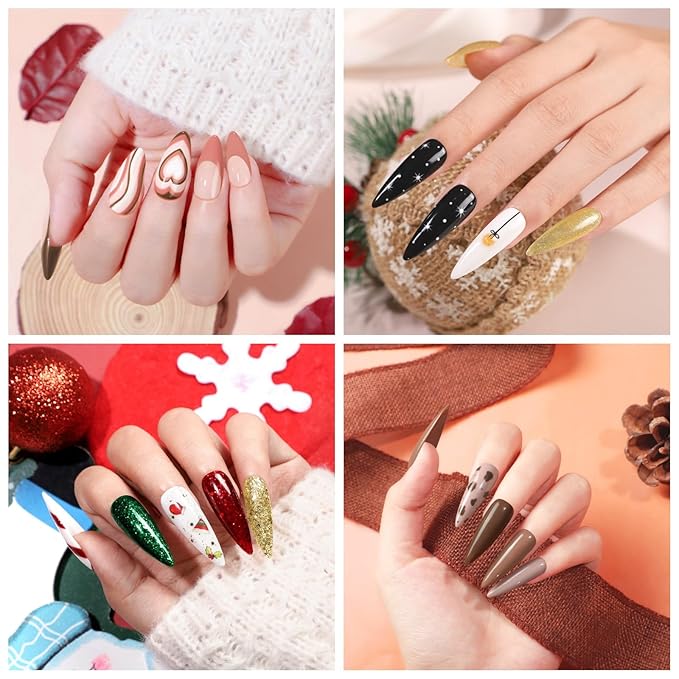 COSCELIA 60PCS Gel Nail Polish Starter Kit, 55 Colors gel polish with 5pcs Top Base Coat All Seasons Colors Nail Polish Kit French Manicure Nail Art Christmas Gifts for Women Teenagers Girls