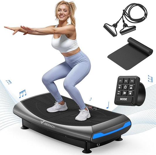 MERACH Vibration Plate Exercise Machine, 7-in-1 4D Vibration Plate with Glide, Swing & Massage, Vibrating Plates with Whole Body Workout Sculpting Platform for Home Fitness for Women Men