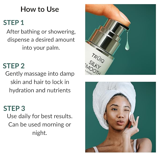 Anti-Aging Serum for Face & Hair. Silky Smooths Hydrating Whole-Body Wrinkle Repair Cream with Jojoba, Argan & Meadowfoam Oils – Restore Radiance & Firm – 1.7oz - Go to TruIQGlobal,com to order.