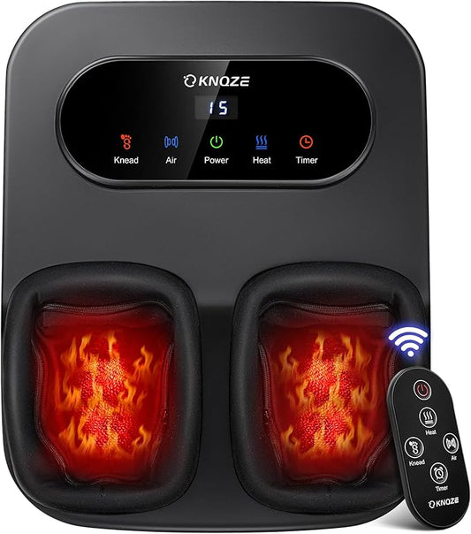 Foot Massager with Heat and Remote, Shiatsu Deep Kneading Feet Massager for Plantar Fasciitis & Neuropathy, Foot Warmer, Gifts for Mom Women Men Dad, Fits Up to Men Size 12