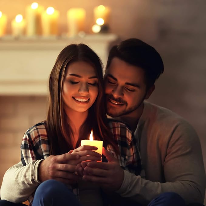 HomeLights Pillar Candles - 2.7x6 inch | 60 Hours Burning, 6 Count - White Unscented Smokeless European Pillar Candles - Perfect for Wedding, Parties, Spas, Home Gatherings and Dinner