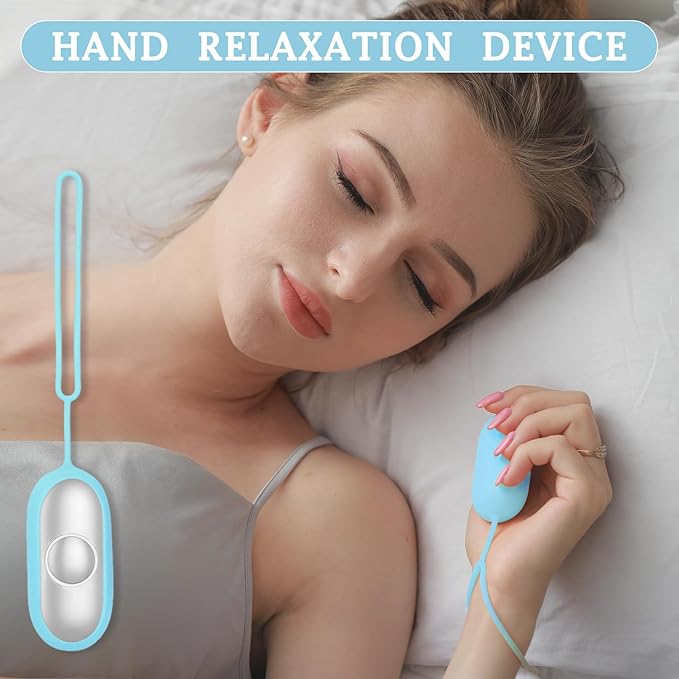 Compact Handheld Sleep Aid Device - Relaxation Tool for Improved Sleep, Mood & Focus, Adjustable Massage Intensity, Portable & Easy to Carry（Blue）