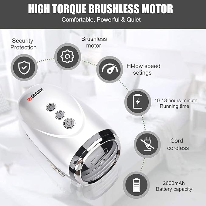 2PCS Professional Haircut Massager/Cordless Handheld, Vibration Neck/Legs/Hands/face Massager, 2 Massage nodes 2600AMH (Silver)