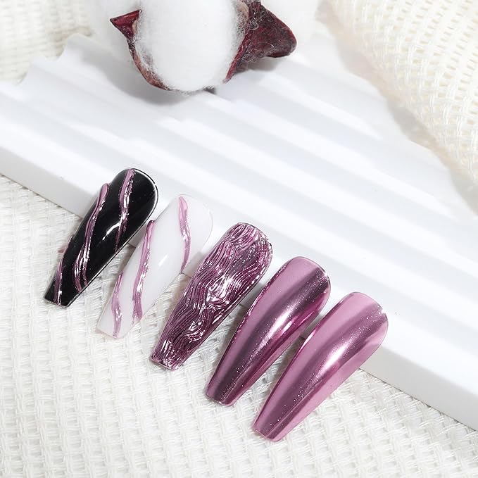 Artdone Chrome Nail Powder, Rose Gold Pink Iridescent Aurora Powder Metallic Mirror Effect Pigment Pearlescent Mermaid Pigment Pearl Glitter Dust Kit, Nail Art Decoration, Resin Craft