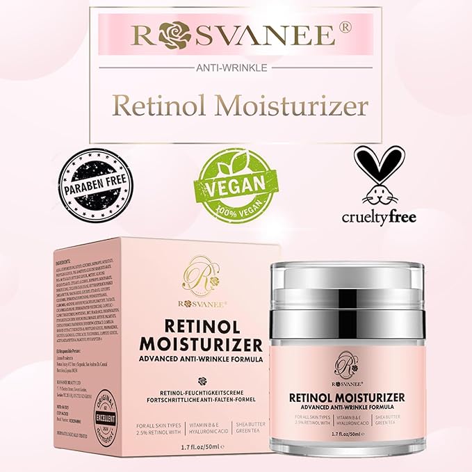 Retinol Cream Face Moisturizer for Women Men Anti Aging Wrinkle Cream with Retinol, Nacinamide, AH-8 Peptides, Botanical Extracts Facial Eye Cream for Day Night