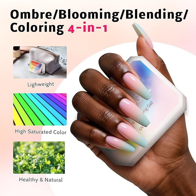 Metallic Gel Polish Set, Glitter Golid Silver Brown Blue Red, 12 Colors Ombre Patting Gel Nail Polish Palette,100 Sponges 6 Brushes 1 Grabber, Painting Art No Wipe UV/LED Cured (Palette F)