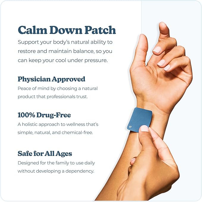 Vibrants Calm Down Patches | Essential Pack of 28 Natural Bio-Frequency Patches for Stress