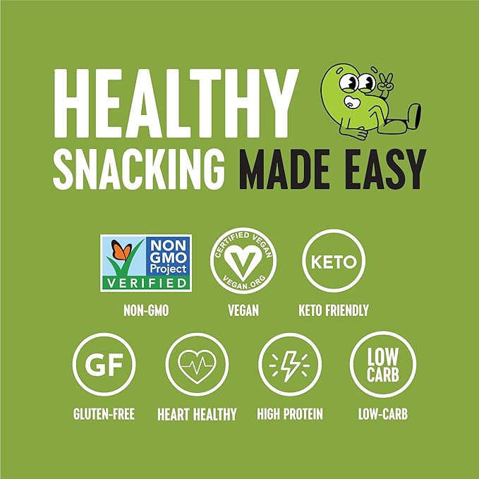 The Only Bean Edamame Dry Roasted Edamame Beans Snack (Wasabi Soy Sauce), Wasabi Peas Alternative, Asian Japanese Snacks, Healthy High Protein Snacks, Low Carb, Gluten Free, 4oz (Pack of 3)