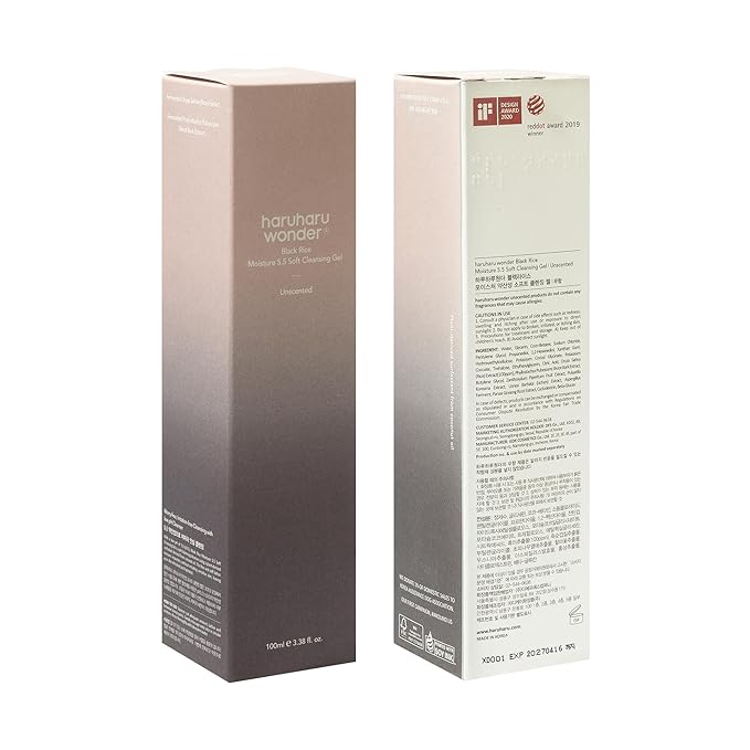 Black Rice Moisture 5.5 Soft Cleansing Gel, Gentle Foaming Daily Cleanser, Low 5.5pH, Moisture Balance, Soap Free, For Sensitive Skin, Vegan & Cruelty-Free, 3.4 fl.oz