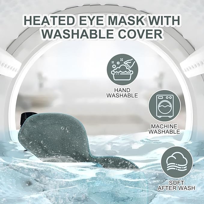 Heated Eye Mask for Dry Eyes USB Electric Warm Eye Compress Heat Eye Masks with Temperature&Timer Control, Eye Heating Pad for Dry Eyes, Stye Treatment, Chalazion, Blepharitis, MGD, Puffy