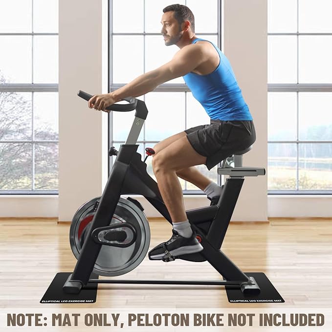 Under Desk Elliptical Mat - Non-Slip Exercise Equipment for Peloton Bike, Small Exercise Mat for Desk Workout Equipment