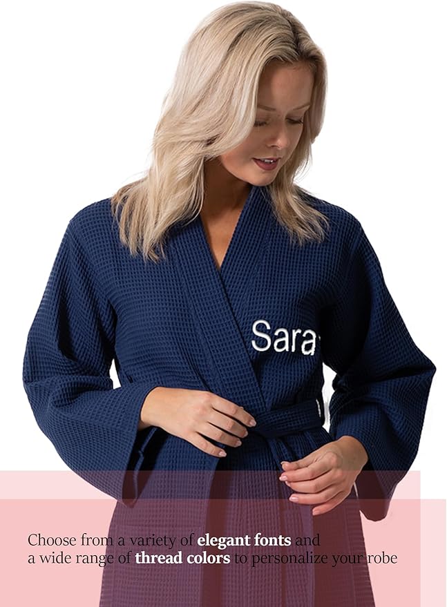 Waffle Knit Lightweight Kimono Spa & Bath Robes for Women - Quick Dry - Soft