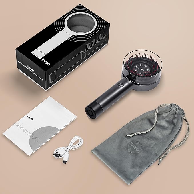 Breo Scalp 3L Laser Hair Growth Comb with 650nm Infrared Technology, 360° Scalp Massager, Waterproof Design, Effective Scalp Stimulation and Hair Regrowth