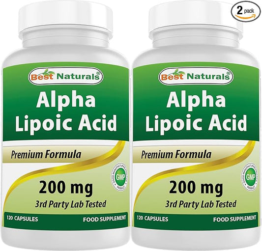 Best Naturals Alpha Lipoic Acid 200 Mg 120 Capsules (120 Count (Pack of 2))