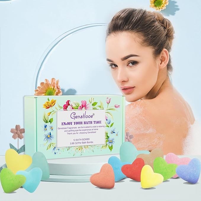 12 Pcs XXL Bath Bombs for Women Gift Set, Organic Natural Bubble Bathbombs for Girlfriend, Her, Girls, Wife, Shea & Coco Butter Dry Skin Moisturize, SPA Relaxing Aromatherapy, Mothers Day Gift
