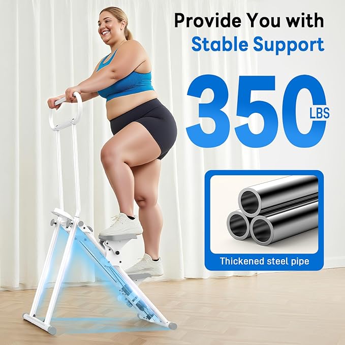 ERGOLIFE Stair Stepper with 3-Level Adjustable Resistance, 350lbs Upgrade Foldable Stairmaster Machine for Home Gym Workout, Cardio Stair Climber with Low Noise