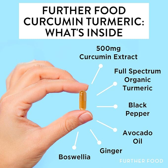 Further Food Premium Curcumin Turmeric, Maximum Strength, 500 mg, 60 Capsules