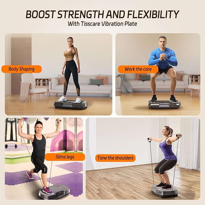 Vibration Plate Exercise Machine: TISSCARE Weight Loss and Lymphatic Drainage Vibrating Plates, Whole Body Workout Sculpting Platform for Home Fitness Fat Burner for Women Men