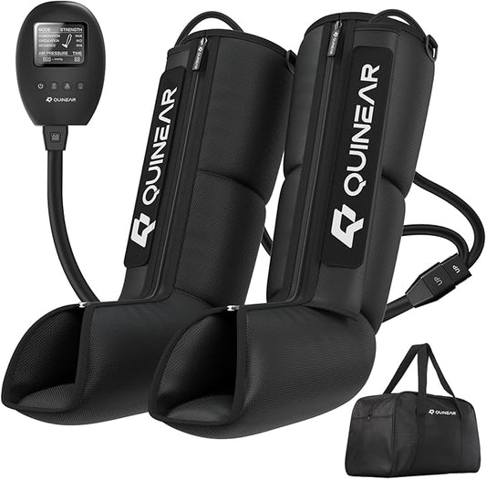 QUINEAR Leg Recovery System for Athletes, Recovery Boots, Leg Compression Massager for Circulation and Pain Relief - Time Adjustable(FSA or HSA Approved)