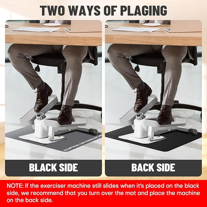 Under Desk Elliptical Mat - Non-Slip Exercise Equipment for Peloton Bike, Small Exercise Mat for Desk Workout Equipment