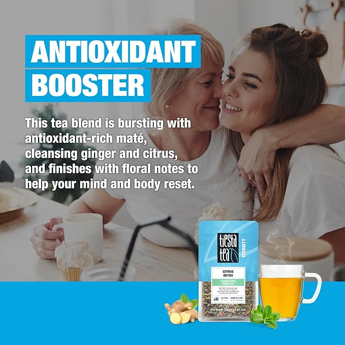 Tiesta Tea - Ginger Citrus Herbal Loose Leaf Tea, Lemon Ginger Tea with Mint and Chamomile, Caffeine-Free, Brew Hot or Iced, Makes Up to 25 Cups, Resealable Pouch, 1.2 Ounce