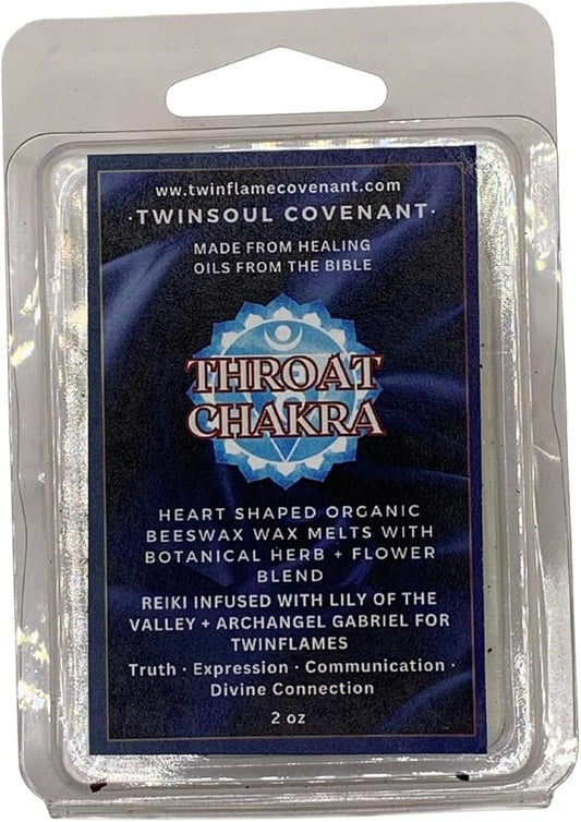TwinFlames Chakra Wax Melt Collection – Beeswax Aromatherapy Melts with Archangel Energy, Sacred Oils & Scripture – 10 Spiritual Melts for Meditation, Alignment & Reiki (Throat Chakra)